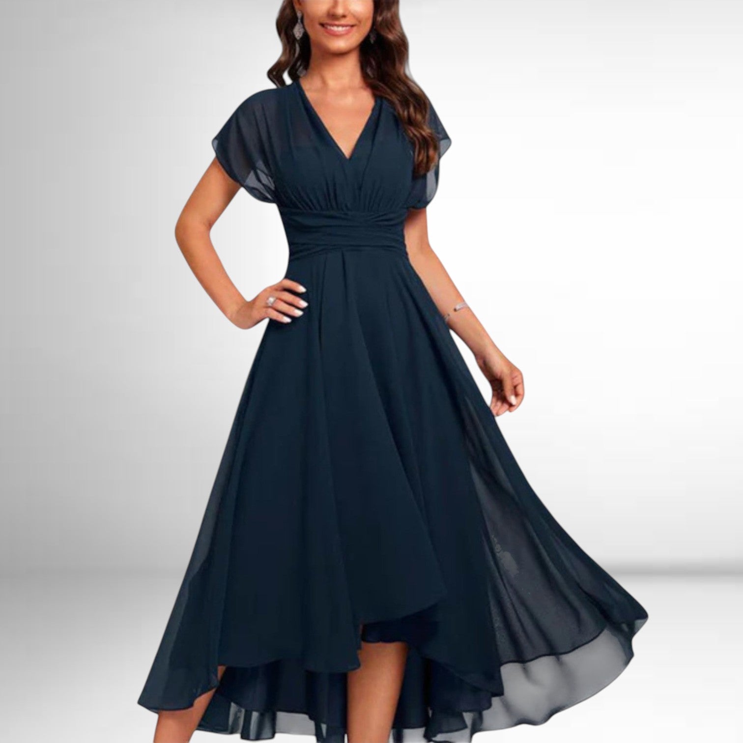 Robe fluide Emma à col en V