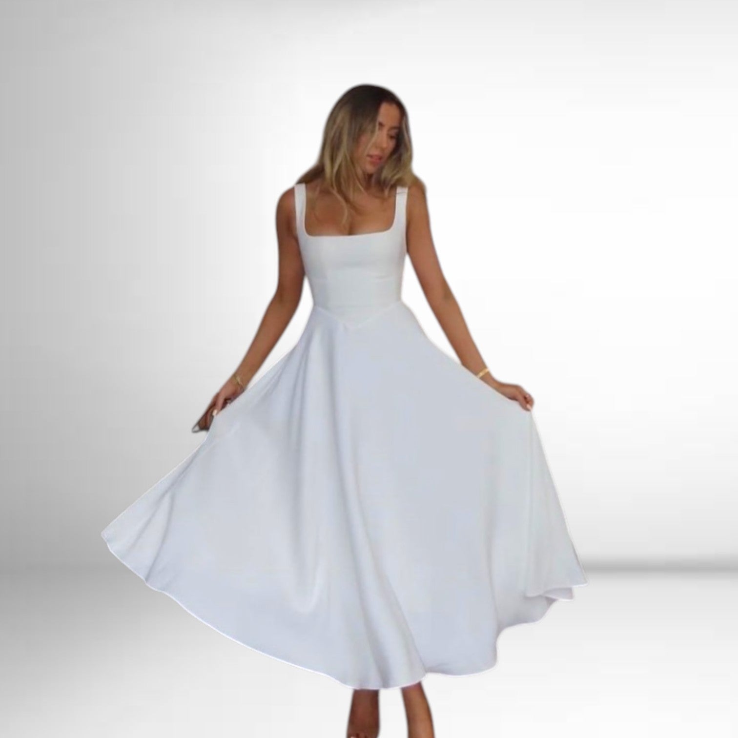 Noe Robe Midi Fluide et Classique