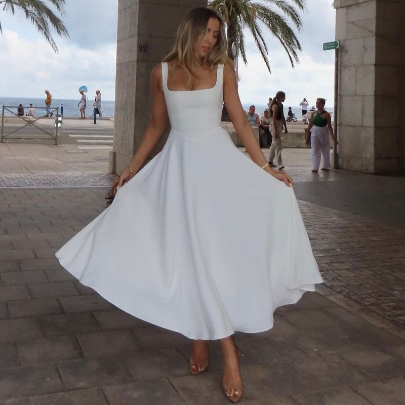 Noe Robe Midi Fluide et Classique