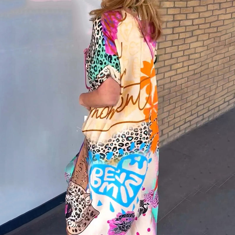 Delilah robe motif léopard