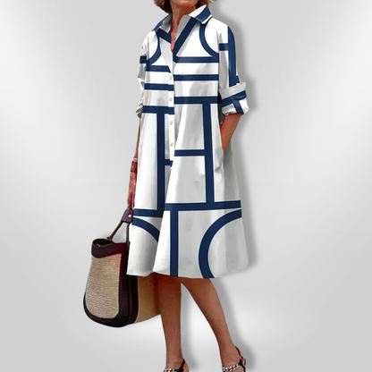 Louna Robe midi avec motif géométrique