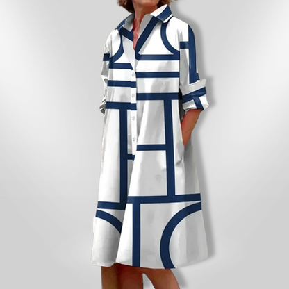 Louna Robe midi avec motif géométrique