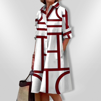 Louna Robe midi avec motif géométrique