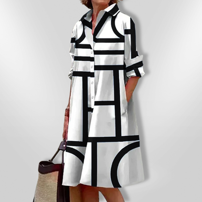 Louna Robe midi avec motif géométrique