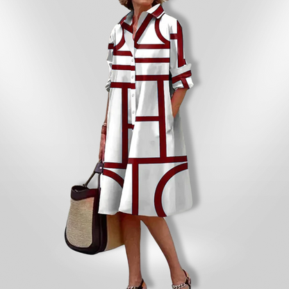 Louna Robe midi avec motif géométrique