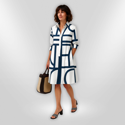 Louna Robe midi avec motif géométrique