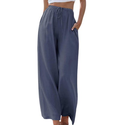 Adeline pantalon élégant en coton et lin