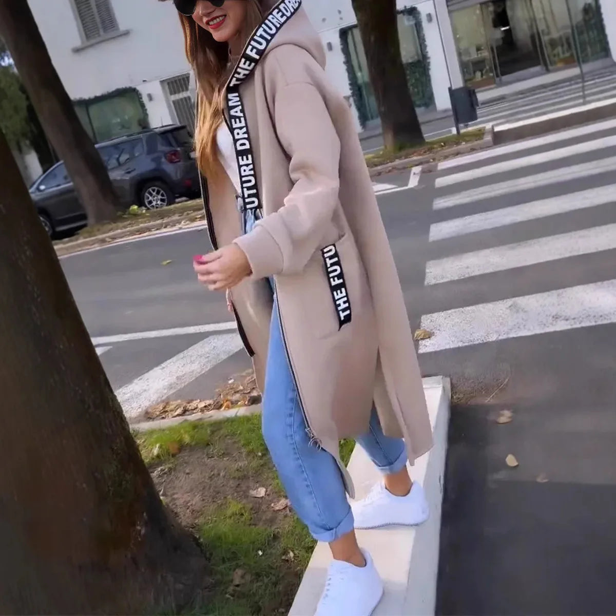 Ilouise Manteau à capuche en polaire