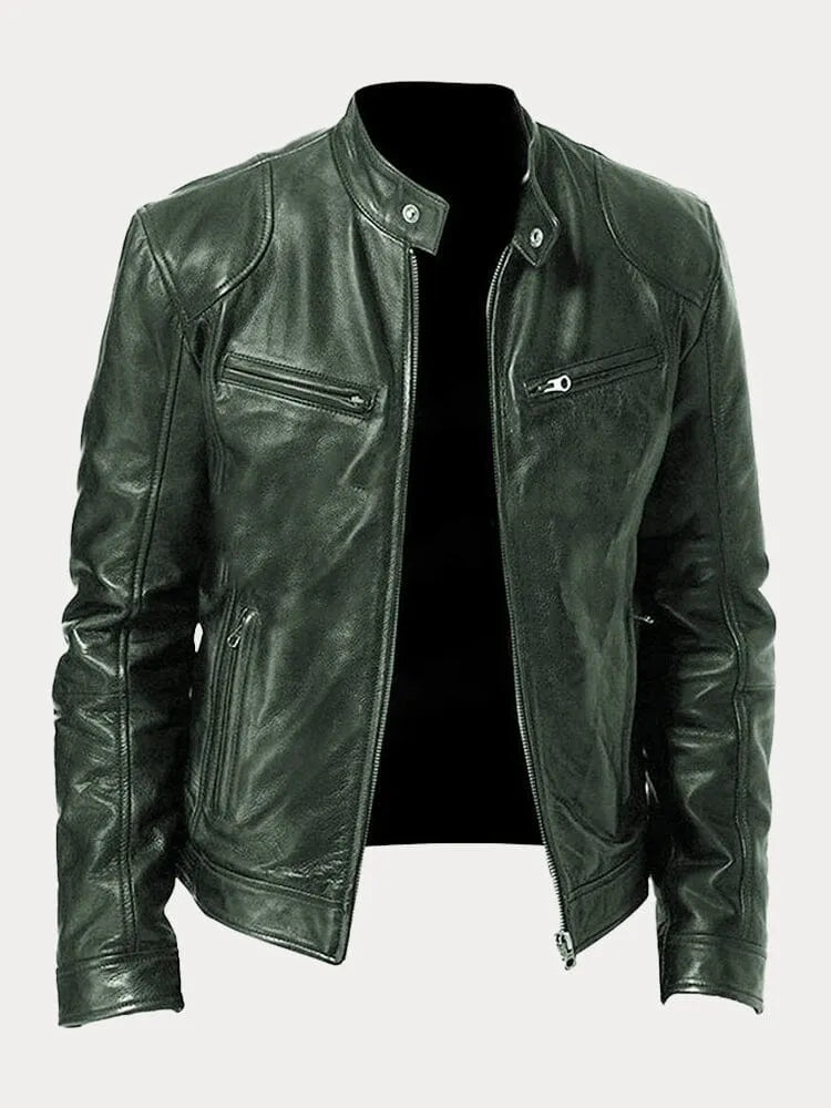 Nikolai Veste en cuir zippée