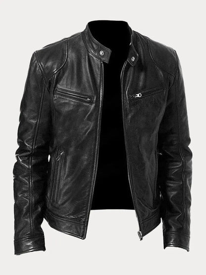 Nikolai Veste en cuir zippée