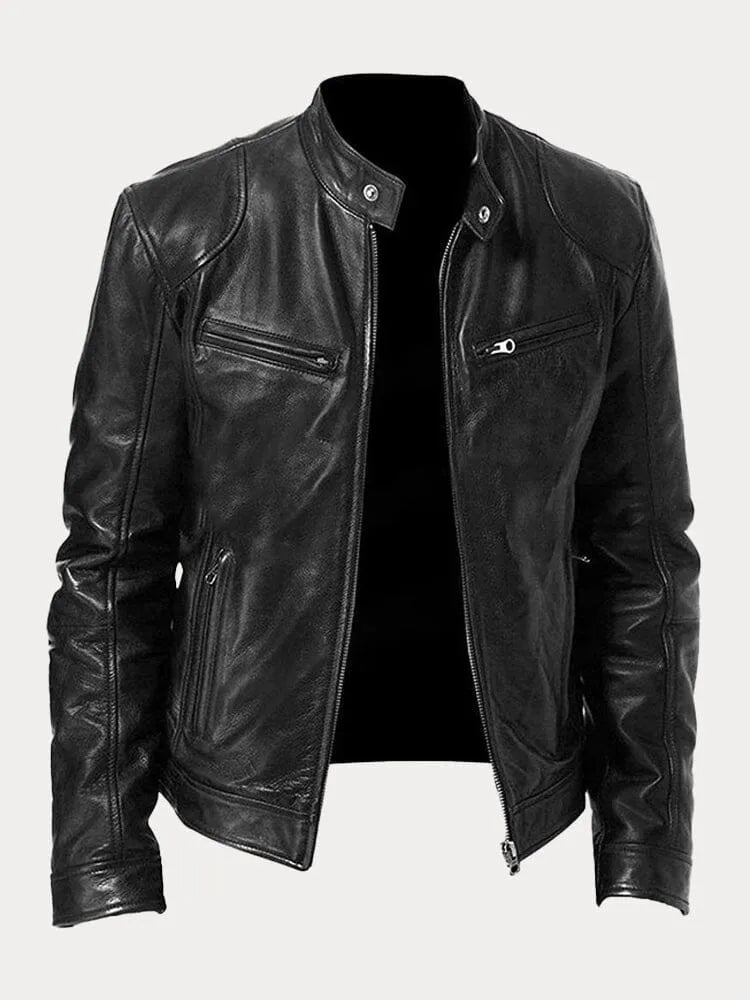 Nikolai Veste en cuir zippée