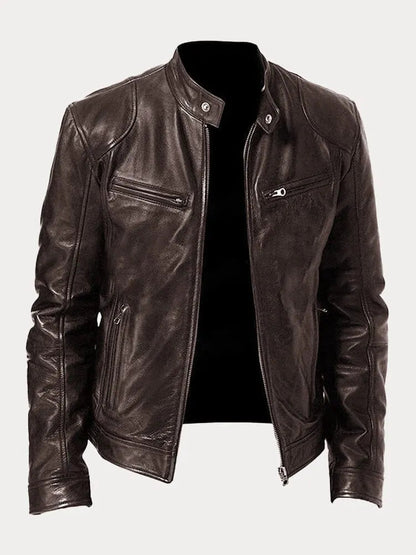 Nikolai Veste en cuir zippée
