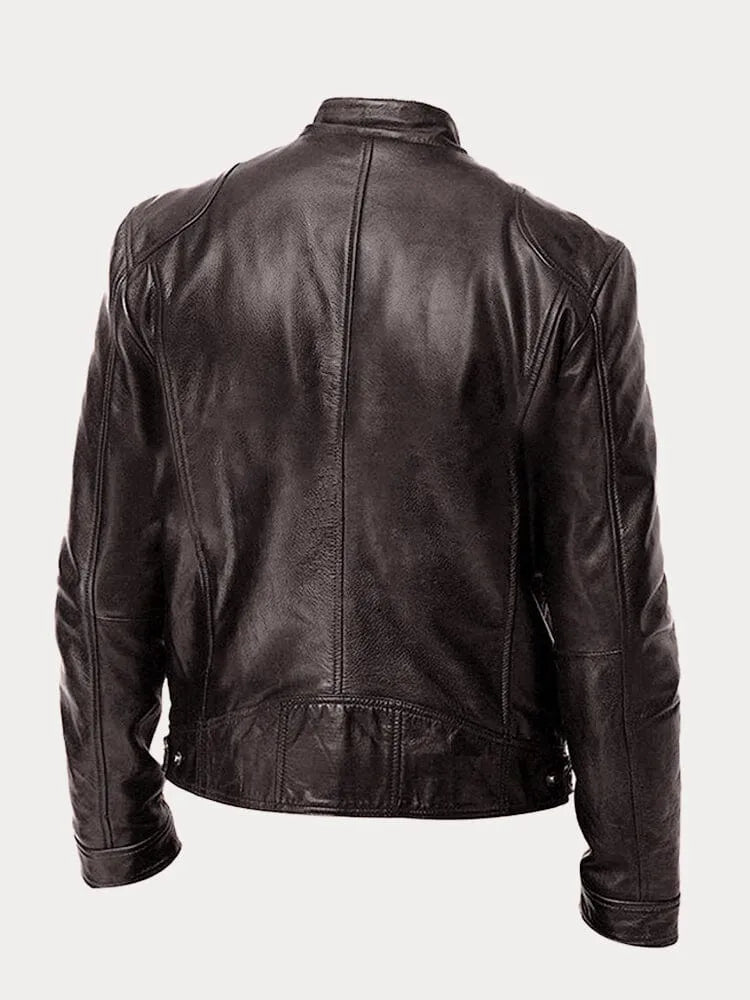 Nikolai Veste en cuir zippée