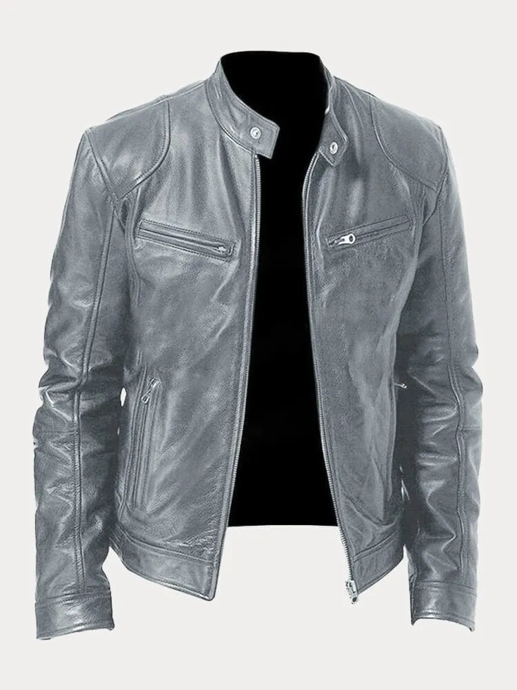 Nikolai Veste en cuir zippée