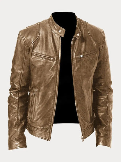 Nikolai Veste en cuir zippée