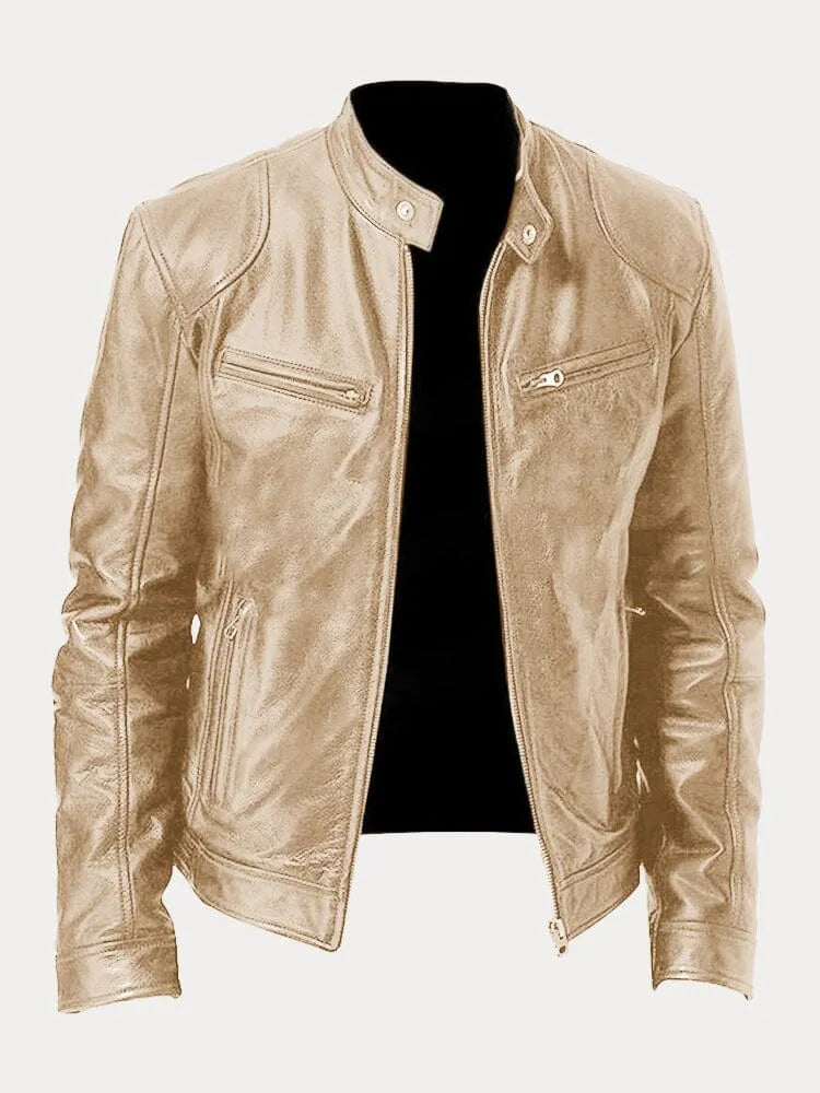 Nikolai Veste en cuir zippée