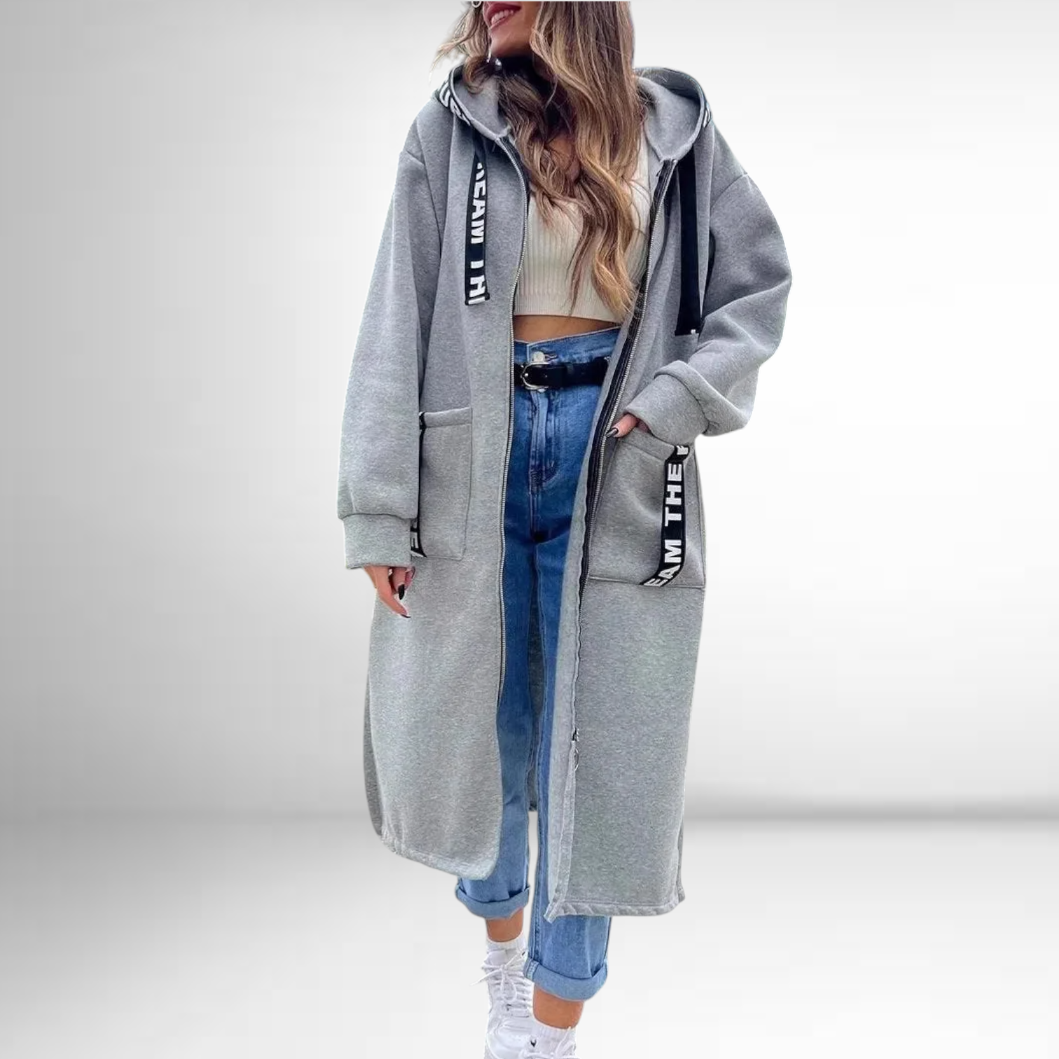 Ilouise Manteau à capuche en polaire