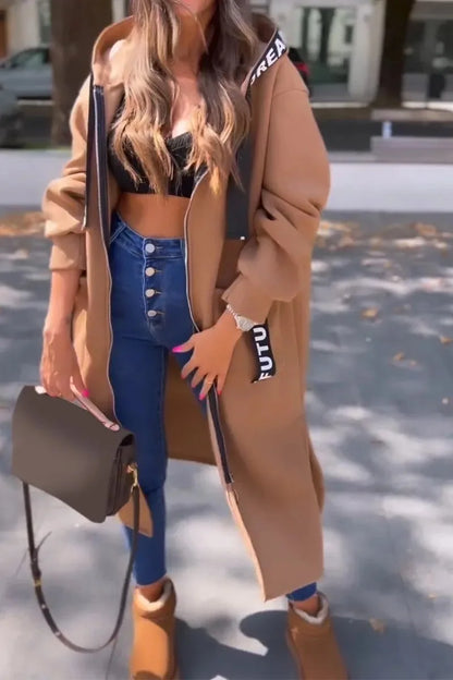 Ilouise Manteau à capuche en polaire