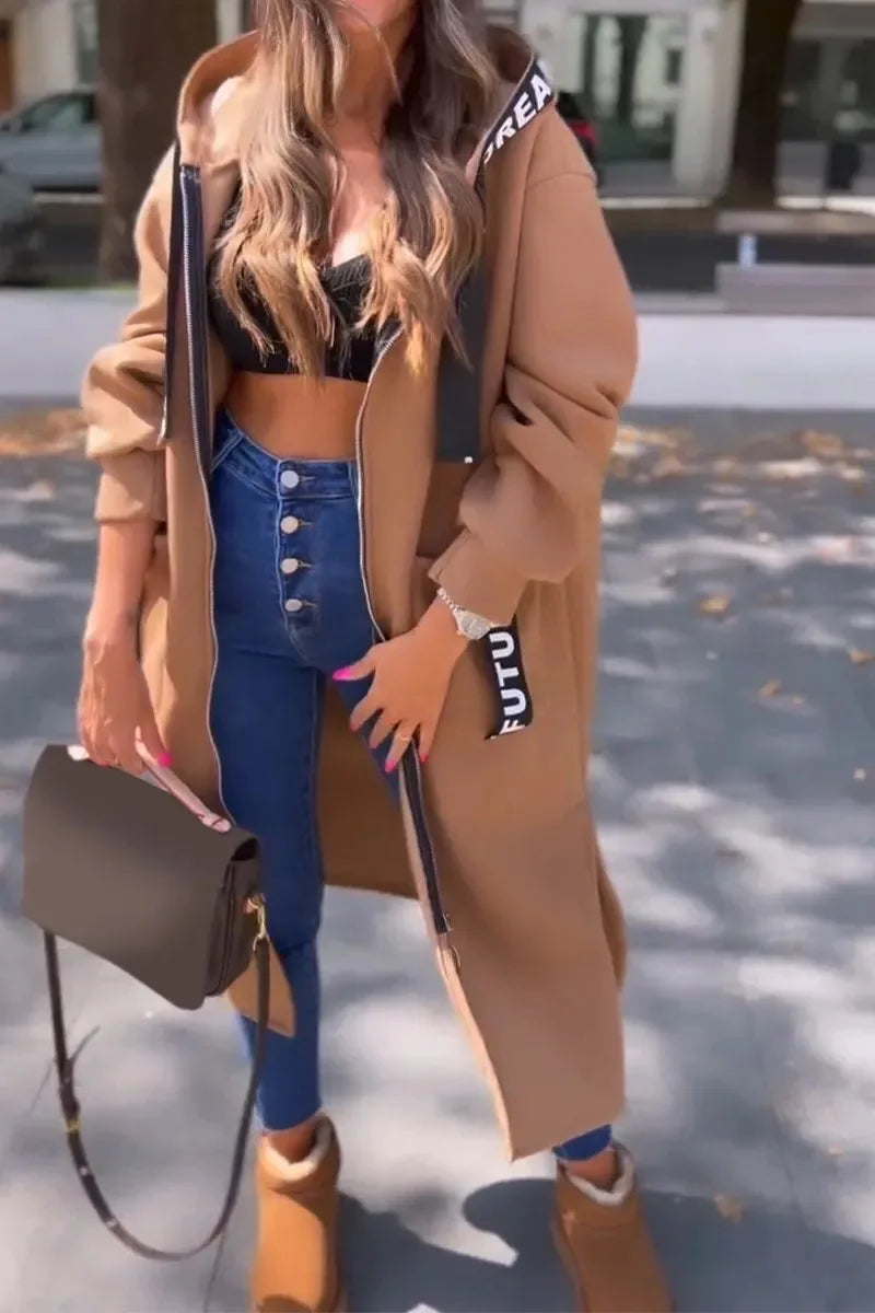 Ilouise Manteau à capuche en polaire