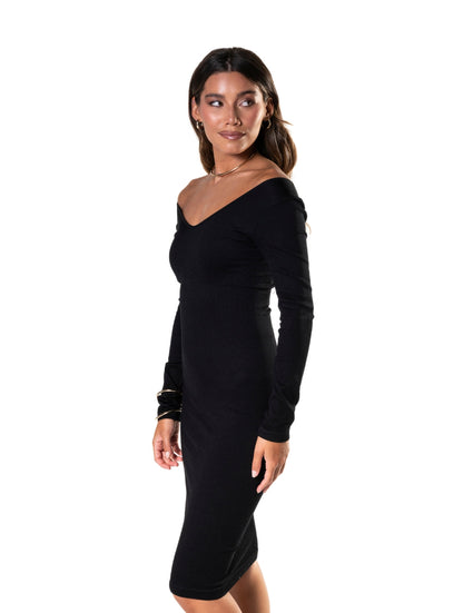 Robe à manches longues à décolleté en V