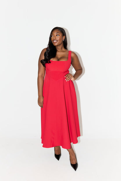 Noe Robe Midi Fluide et Classique