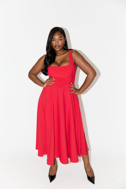 Noe Robe Midi Fluide et Classique