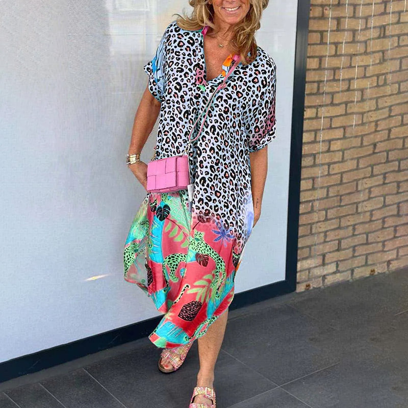 Delilah robe motif léopard