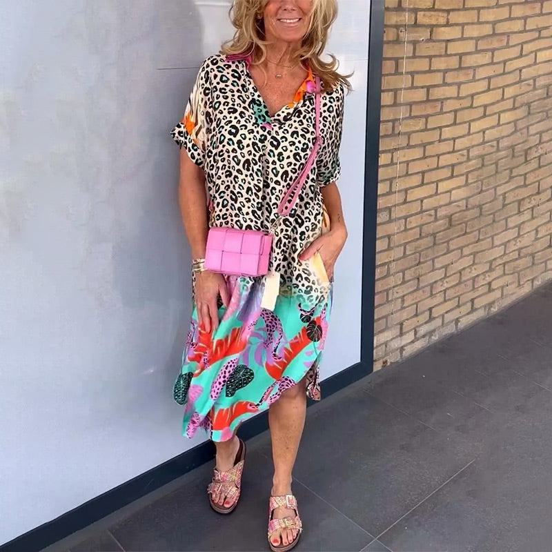 Delilah robe motif léopard