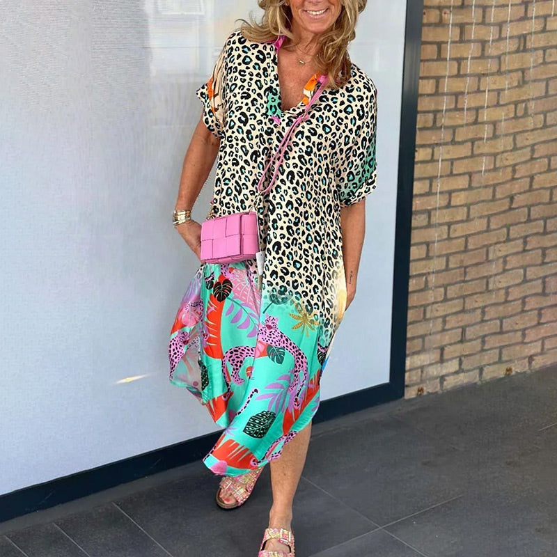 Delilah robe motif léopard