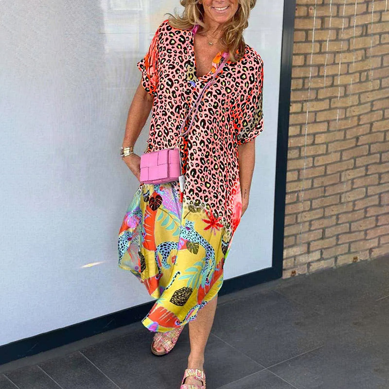 Delilah robe motif léopard