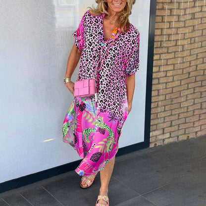Delilah robe motif léopard